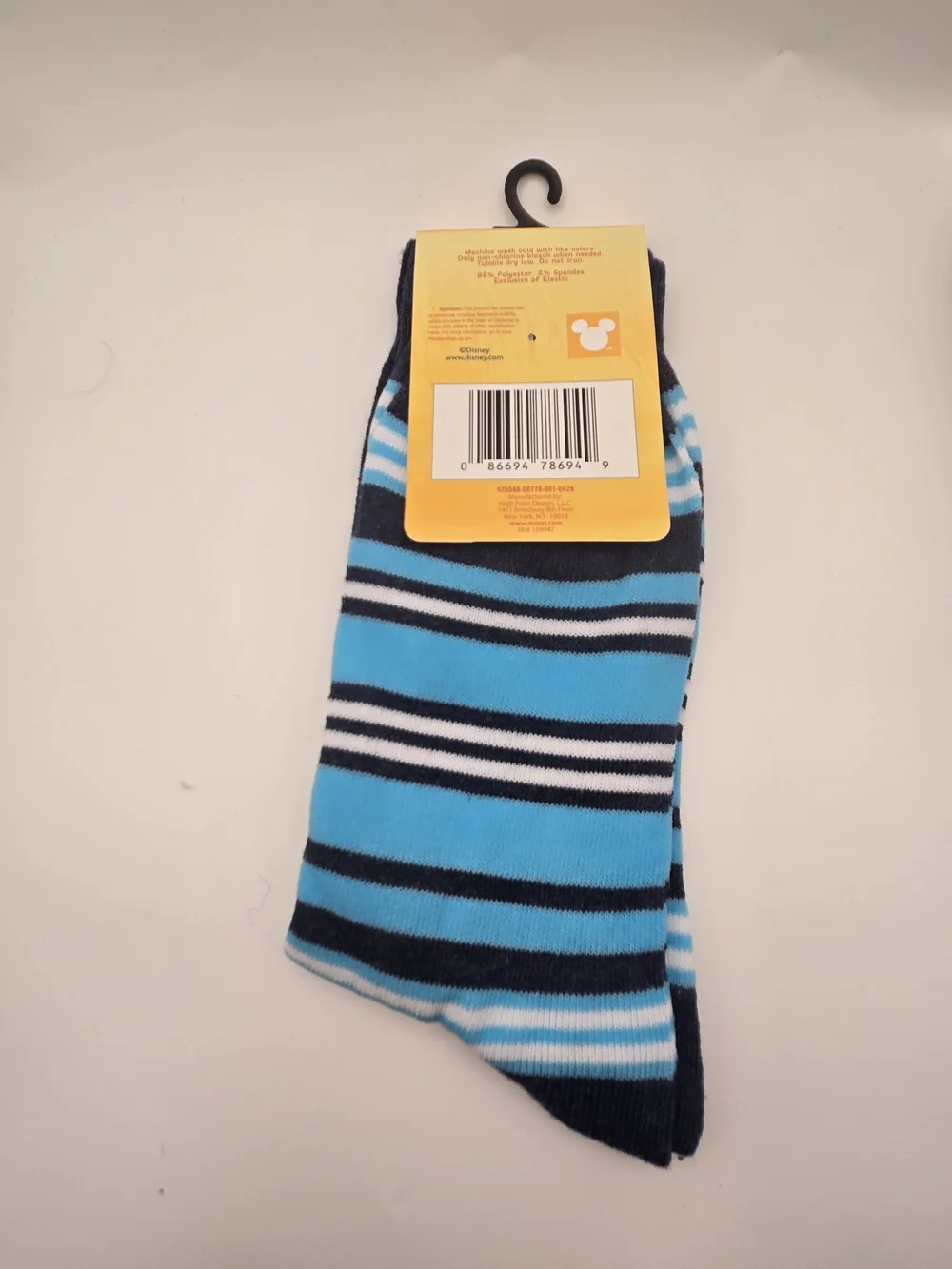 Disney Stitch Navy Blue and Light Blue Crew Socks